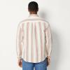 image:imageAmazon Essentials Mens RegularFit Long Sleeve Linen Blend ShirtBrick Red Textured Stripe