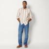 image:imageAmazon Essentials Mens RegularFit Long Sleeve Linen Blend ShirtBrick Red Textured Stripe