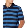 image:imageAmazon Essentials Mens RegularFit Short Sleeve Cotton Pique Polo Shirt Available in Big amp TallBlack Blue Stripe