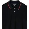 image:imageAmazon Essentials Mens RegularFit Short Sleeve Cotton Pique Polo Shirt Available in Big amp TallBlack Red White Thin Stripe