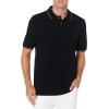 image:imageAmazon Essentials Mens RegularFit Short Sleeve Cotton Pique Polo Shirt Available in Big amp TallBlack Red White Thin Stripe