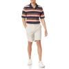 image:imageAmazon Essentials Mens RegularFit Short Sleeve Cotton Pique Polo Shirt Available in Big amp TallNavy Bar Stripe