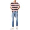 image:imageAmazon Essentials Mens RegularFit Short Sleeve Cotton Pique Polo Shirt Available in Big amp TallPink Bar Stripe