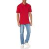 image:imageAmazon Essentials Mens RegularFit Short Sleeve Cotton Pique Polo Shirt Available in Big amp TallRed Twin Stripe