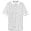 image:imageAmazon Essentials Mens RegularFit Short Sleeve Cotton Pique Polo Shirt Available in Big amp TallWhiteNavy Micro Geo