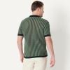 image:imageAmazon Essentials Mens RelaxedFit Short Sleeve ButtonDown Resort Knit Button Down ShirtDark Green Stripe Knit