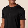 image:imageAmazon Essentials Mens ShortSleeve Cotton Henley TShirt Pack of 2Black