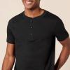 image:imageAmazon Essentials Mens ShortSleeve Cotton Henley TShirt Pack of 2BlackWhite