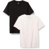 image:imageAmazon Essentials Mens ShortSleeve Cotton Henley TShirt Pack of 2BlackWhite