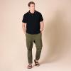 image:imageAmazon Essentials Mens SlimFit Cotton Pique Polo Shirt Short Sleeve CollaredBlack Thin Stripe