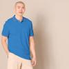 image:imageAmazon Essentials Mens SlimFit Cotton Pique Polo Shirt Short Sleeve CollaredBlue Thin Stripe