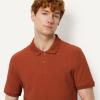 image:imageAmazon Essentials Mens SlimFit Cotton Pique Polo Shirt Short Sleeve CollaredBrick Red