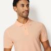 image:imageAmazon Essentials Mens SlimFit Cotton Pique Polo Shirt Short Sleeve CollaredPale Peach