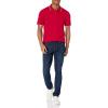 image:imageAmazon Essentials Mens SlimFit Cotton Pique Polo Shirt Short Sleeve CollaredRed Thin Stripe