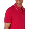 image:imageAmazon Essentials Mens SlimFit Cotton Pique Polo Shirt Short Sleeve CollaredRed Thin Stripe