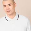 image:imageAmazon Essentials Mens SlimFit Cotton Pique Polo Shirt Short Sleeve CollaredWhite Thin Stripe