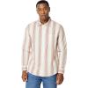 image:imageAmazon Essentials Mens RegularFit Long Sleeve Linen Blend ShirtBrick Red Textured Stripe