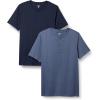 image:imageAmazon Essentials Mens ShortSleeve Cotton Henley TShirt Pack of 2DenimNavy