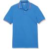 image:imageAmazon Essentials Mens SlimFit Cotton Pique Polo Shirt Short Sleeve CollaredBlue Thin Stripe