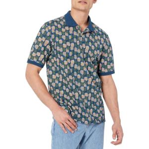 image:imageAmazon Essentials Mens RegularFit Short Sleeve Cotton Pique Polo Shirt Available in Big amp TallBlue Pineapple