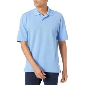 image:imageAmazon Essentials Mens RegularFit Short Sleeve Cotton Pique Polo Shirt Available in Big amp TallFrench Blue