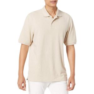 image:imageAmazon Essentials Mens RegularFit Short Sleeve Cotton Pique Polo Shirt Available in Big amp TallOatmeal Heather