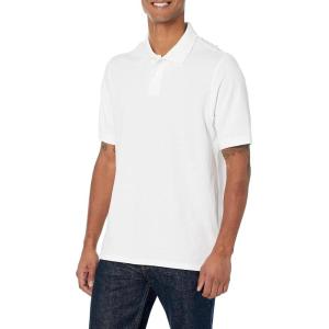 image:imageAmazon Essentials Mens RegularFit Short Sleeve Cotton Pique Polo Shirt Available in Big amp TallWhite