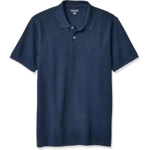 image:imageAmazon Essentials Mens SlimFit Cotton Pique Polo Shirt Short Sleeve CollaredBlue
