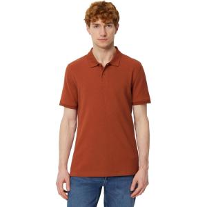 image:imageAmazon Essentials Mens SlimFit Cotton Pique Polo Shirt Short Sleeve CollaredBrick Red