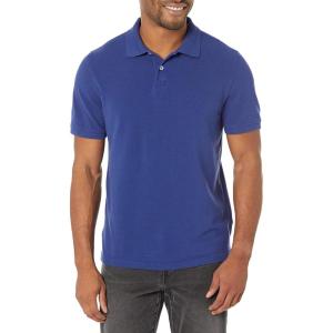 image:imageAmazon Essentials Mens SlimFit Cotton Pique Polo Shirt Short Sleeve CollaredNavy