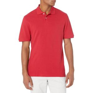 image:imageAmazon Essentials Mens SlimFit Cotton Pique Polo Shirt Short Sleeve CollaredRed