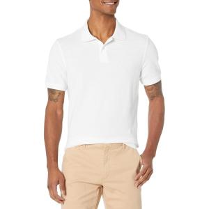 image:imageAmazon Essentials Mens SlimFit Cotton Pique Polo Shirt Short Sleeve CollaredWhite