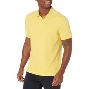 image:imageAmazon Essentials Mens SlimFit Cotton Pique Polo Shirt Short Sleeve CollaredYellow