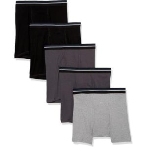 image:imageAmazon Essentials Mens Breathable Cotton Underwear Boxer Briefs TagFreeBlackCharcoalGrey