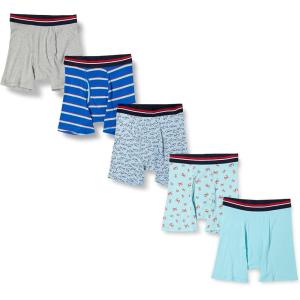 image:imageAmazon Essentials Mens Breathable Cotton Underwear Boxer Briefs TagFreeBlue StripeCrabsGrey HeatherLight BlueSharks