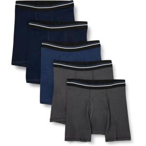 image:imageAmazon Essentials Mens Breathable Cotton Underwear Boxer Briefs TagFreeCharcoalDark BlueDark Navy
