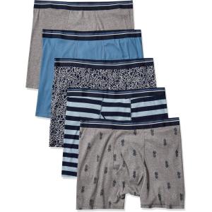 image:imageAmazon Essentials Mens Breathable Cotton Underwear Boxer Briefs TagFreeFloral PrintPineappleStripe