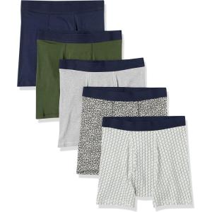 image:imageAmazon Essentials Mens Breathable Cotton Underwear Boxer Briefs TagFreeGreen FloralGrey HeatherNavyOliveRugby Print