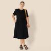 image:imageAmazon Essentials Womens Fit and Flare HalfSleeve Waisted Midi ALine Dress with PocketsBlack