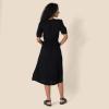 image:imageAmazon Essentials Womens Fit and Flare HalfSleeve Waisted Midi ALine Dress with PocketsBlack