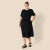 image:imageAmazon Essentials Womens Fit and Flare HalfSleeve Waisted Midi ALine Dress with PocketsBlack