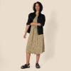 image:imageAmazon Essentials Womens Fit and Flare HalfSleeve Waisted Midi ALine Dress with PocketsBlack Camel Animal Print
