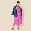 image:imageAmazon Essentials Womens Fit and Flare HalfSleeve Waisted Midi ALine Dress with PocketsBright Pink