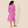image:imageAmazon Essentials Womens Fit and Flare HalfSleeve Waisted Midi ALine Dress with PocketsBright Pink