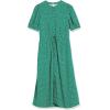 image:imageAmazon Essentials Womens Fit and Flare HalfSleeve Waisted Midi ALine Dress with PocketsGreen Vine Leaf Print
