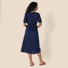 image:imageAmazon Essentials Womens Fit and Flare HalfSleeve Waisted Midi ALine Dress with PocketsNavy