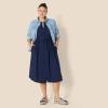 image:imageAmazon Essentials Womens Fit and Flare HalfSleeve Waisted Midi ALine Dress with PocketsNavy