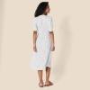 image:imageAmazon Essentials Womens Fit and Flare HalfSleeve Waisted Midi ALine Dress with PocketsOffwhite Confetti Print