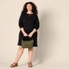 image:imageAmazon Essentials Womens Long Sleeve Crewneck Fleece AboveTheKnee Dress with Ribbed DetailBlack