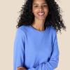 image:imageAmazon Essentials Womens Long Sleeve Crewneck Fleece AboveTheKnee Dress with Ribbed DetailBlue Heather